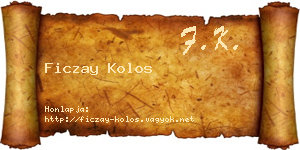Ficzay Kolos névjegykártya